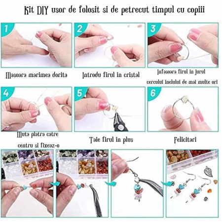 Set de Confectionare Bijuterii cu 28 de tipuri de Cristale Kitul Perfect pentru Copii si Pasionatii de Handmade [5]