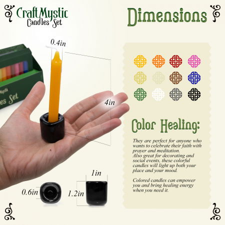 Set 36 lumanari pentru ritualuri și 6 suporturi negre din ceramica [2]