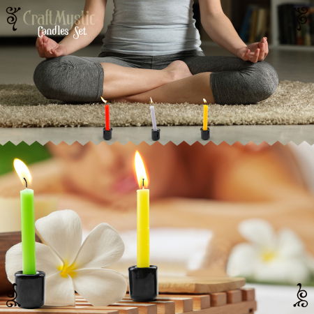 Set 36 lumanari pentru ritualuri și 6 suporturi negre din ceramica [7]