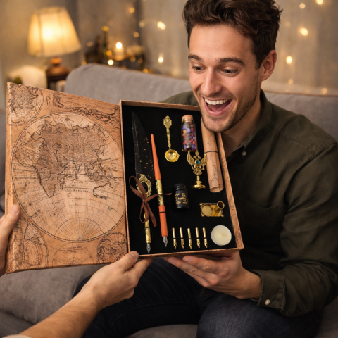 Set Caligrafie cu Pana si Sigiliu – Scris Artistic si Scrisoare Medievala Cadou [4]