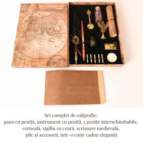 Set Caligrafie cu Pana si Sigiliu – Scris Artistic si Scrisoare Medievala Cadou [1]