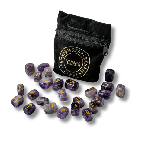 Set Rune din Ametist Natural – Claritate Spirituala si Protectie Energetica [6]