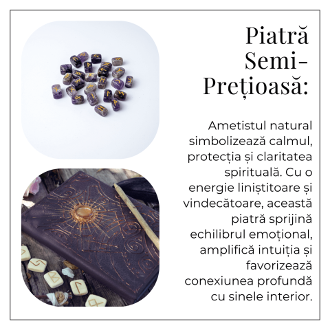 Set Rune din Ametist Natural – Claritate Spirituala si Protectie Energetica [5]