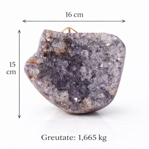 Geoda din ametist naturala pe suport metalic – cristal brazilian unicat 1.665 kg [1]