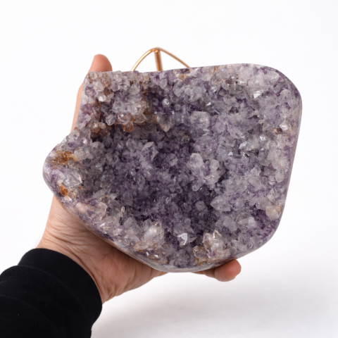 Geoda din ametist naturala pe suport metalic – cristal brazilian unicat 1.665 kg [4]