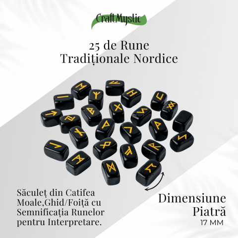 Set Rune din Obsidian Natural – Protectie, Claritate si Putere Interioara [4]
