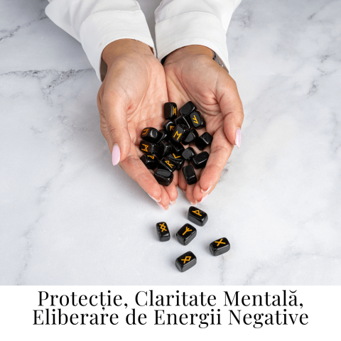 Set Rune din Obsidian Natural – Protectie, Claritate si Putere Interioara [1]