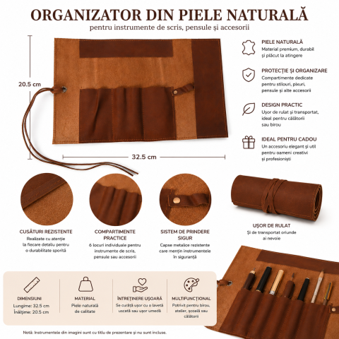 Organizator Multifunctional din Piele Naturala – Eleganta, Ordine si Protectie pentru Accesoriile Tale [3]