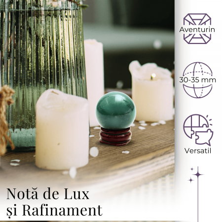 Sfera din Aventurin Verde Natural, 1 buc, 30-35 mm - Piatra Semipretioasa pentru Cadouri si Armonie [1]