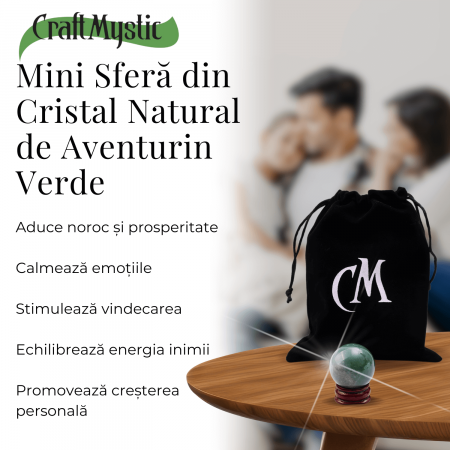 Sfera din Aventurin Verde Natural, 1 buc, 30-35 mm - Piatra Semipretioasa pentru Cadouri si Armonie [2]