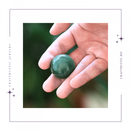 Sfera din Aventurin Verde Natural, 1 buc, 30-35 mm - Piatra Semipretioasa pentru Cadouri si Armonie [7]
