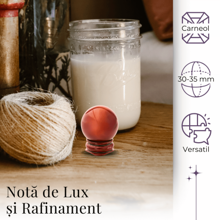 Sfera din Carneol Natural, 1 buc, 30-35 mm - Piatra Semipretioasa pentru Cadouri si Energie Pozitiva [1]