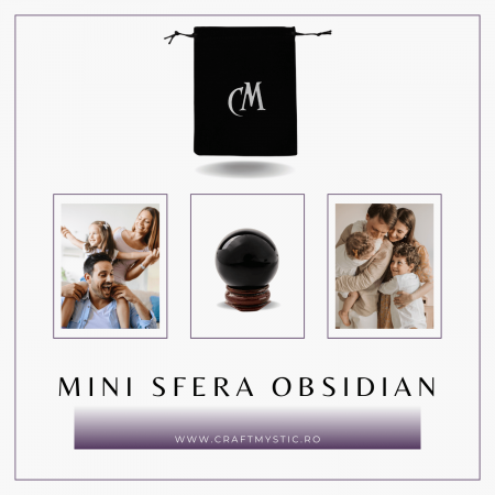Sfera din Obsidian Natural, 1 buc, 30-35 mm - Ideala pentru Cadouri si Decoratiuni, Piatra Semipretioasa [6]