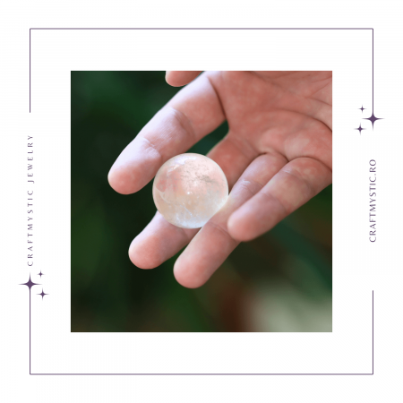 Sfera din Cuart Transparent Natural, 1 buc, 30-35 mm - Piatra Semipretioasa pentru Cadouri, Meditatie si Claritate [6]