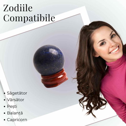Sfera Lapis Lazuli Natural, 30-35mm – Claritate Mentala si Echilibru [3]