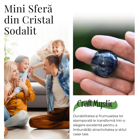 Sfera din Sodalit Natural, 1 buc, 30-35 mm - Piatra Semipretioasa pentru Cadouri, Meditatie si Echilibru [7]