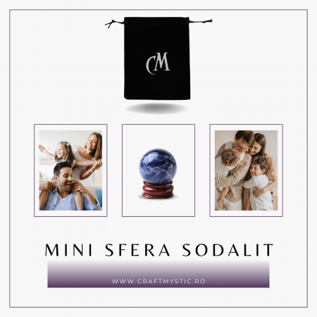 Sfera din Sodalit Natural, 1 buc, 30-35 mm - Piatra Semipretioasa pentru Cadouri, Meditatie si Echilibru [6]