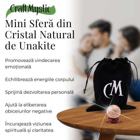 Sfera din Unakite, 1 buc, 30-35 mm - Piatra Semipretioasa pentru Cadouri, Echilibru si Vindecare [2]