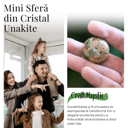 Sfera din Unakite, 1 buc, 30-35 mm - Piatra Semipretioasa pentru Cadouri, Echilibru si Vindecare [5]