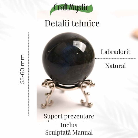 Sfera Labradorit 55-60mm - Protectie si Intuitie Amplificata [3]