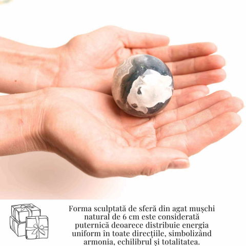 Sfera Moss Agat 50-55 mm - Echilibru si Conexiune cu Natura [5]