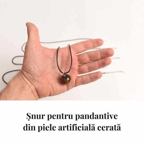 Snur ajustabil din imitatie piele cerata neagra 1.5mm, 60+5cm – Ideal pentru pandantive si medalioane [3]