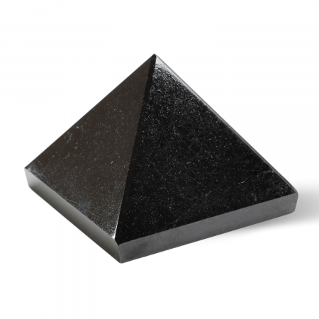 Piramide din Cristal și Orgonice - Piramida Sculptata Manual 60mm din Shungit Natural