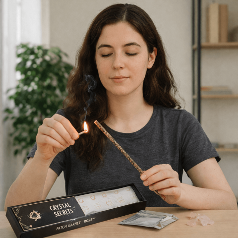 Set Smudge cu Cuart Roz si Aroma de Trandafir – Ritual de Curatare Energetica si Echilibru Emotional [1]