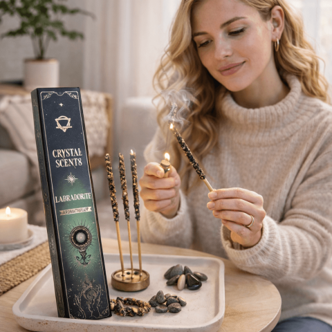 Smudge Kit cu Labradorit si Betisoare Parfumate Arruda – Ritual de Protectie Energetica si Claritate Spirituala [1]