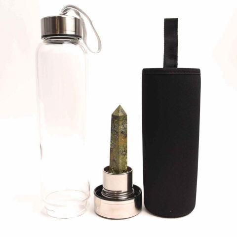 Accesorii pentru Cristale și Pietre - Sticla de apa cu varf de cristal Ametist – 550 ml