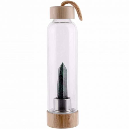 Sticla pentru apa cu varf cristal Labradorit si Bambus - Capacitate 500 ml si include husa de protectie neagra - Copie [5]