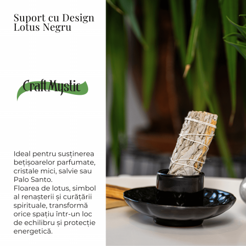 Suport design lotus negru – Pentru accesorii purificare si echilibru energetic [3]