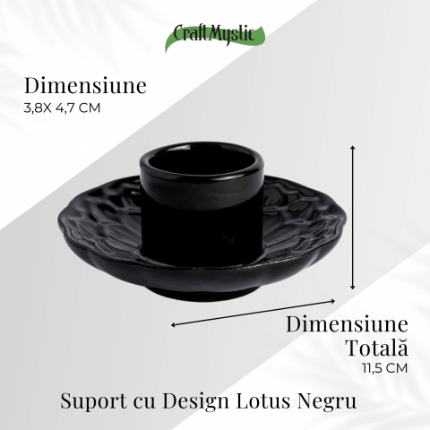 Suport design lotus negru – Pentru accesorii purificare si echilibru energetic [1]