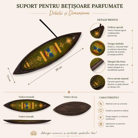 Suport Betisoare Parfumate Arborele Protectiei din Lemn de Mango – Armonie si Echilibru [2]