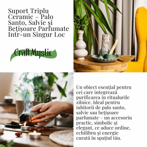 Suport ceramic verde 3 in 1 – Palo Santo, Salvie si Betisoare [4]