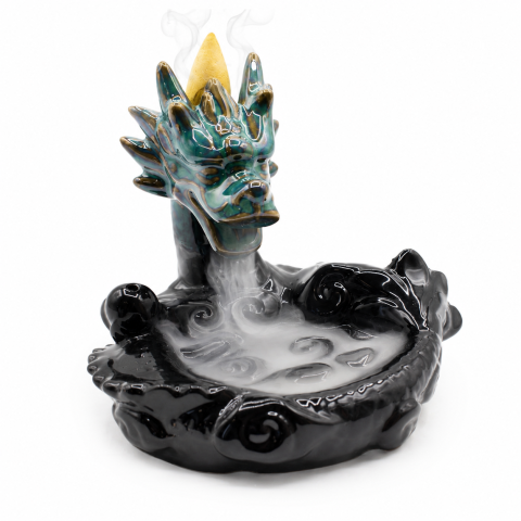 Aromaterapie - Suport Ceramic Dragon pentru Conuri Parfumate – Protectie Spirituala si Atmosfera Zen