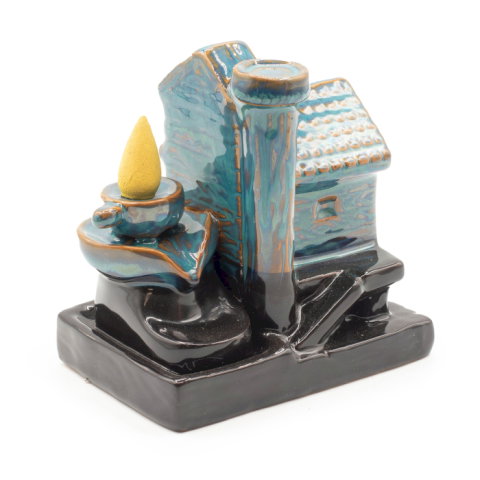 Aromaterapie - Suport Ceramic pentru Conuri Parfumate Cascada - Casuta Spirituala pentru Relaxare