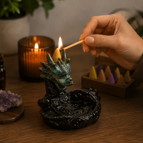 Suport Ceramic Dragon pentru Conuri Parfumate – Protectie Spirituala si Atmosfera Zen [4]