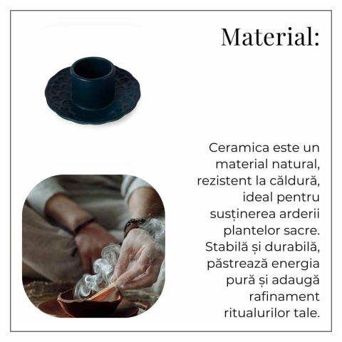 Suport Ceramica pentru Ritualuri de Purificare si Aromaterapie – Model Stabil si Termorezistent [5]