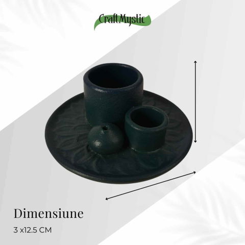 Suport ceramic 3 in 1 pentru salvie, Palo Santo si betisoare parfumate – model rotund [3]