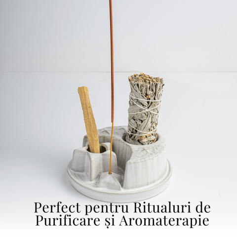 Suport ceramic 3 in 1 – Palo Santo, Salvie si Betisoare parfumate [3]