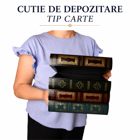 Cutie de Depozitare Tip Carte Vintage din Lemn – Eleganță și Organizare Discretă [1]