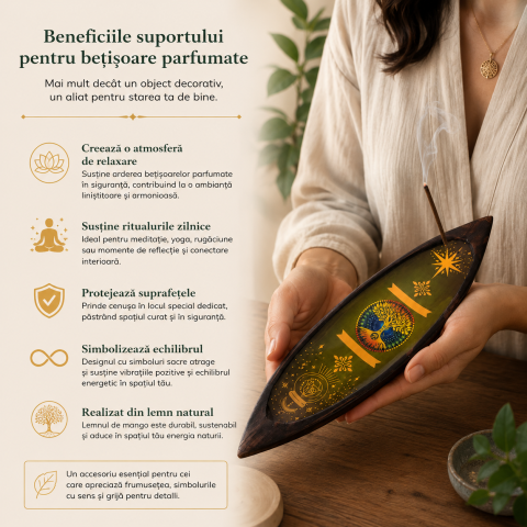 Suport Betisoare Parfumate Arborele Vietii in Forma de Barcuta – Armonie si Relaxare [1]