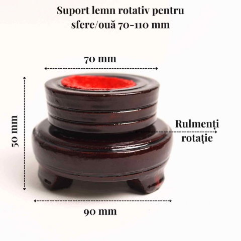 Suport lemn rotativ pentru sfere oua si obiecte sferice– Expunere eleganta si rotativa [2]
