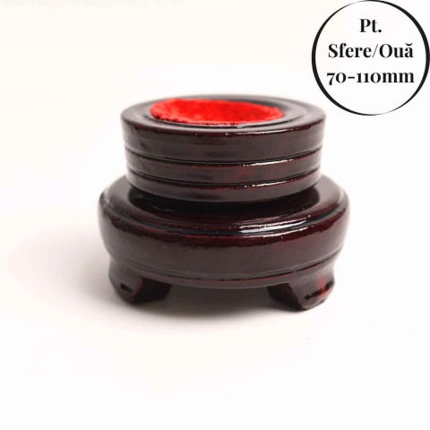 Suport lemn rotativ pentru sfere oua si obiecte sferice– Expunere eleganta si rotativa [0]