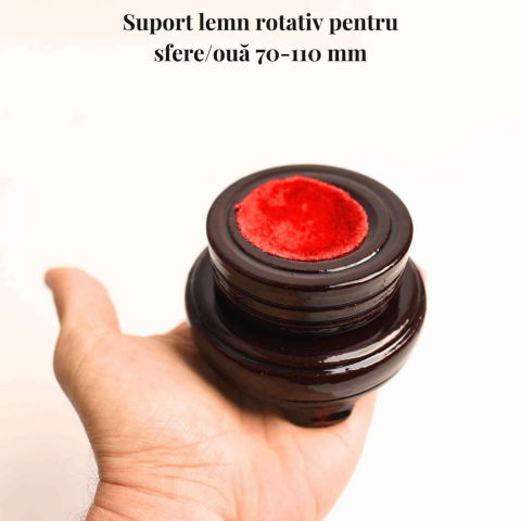 Suport lemn rotativ pentru sfere oua si obiecte sferice– Expunere eleganta si rotativa [1]