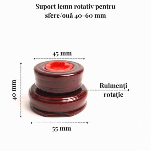 Suport lemn rotativ pentru sfere oua si obiecte sferice– Expunere eleganta si rotativa [1]