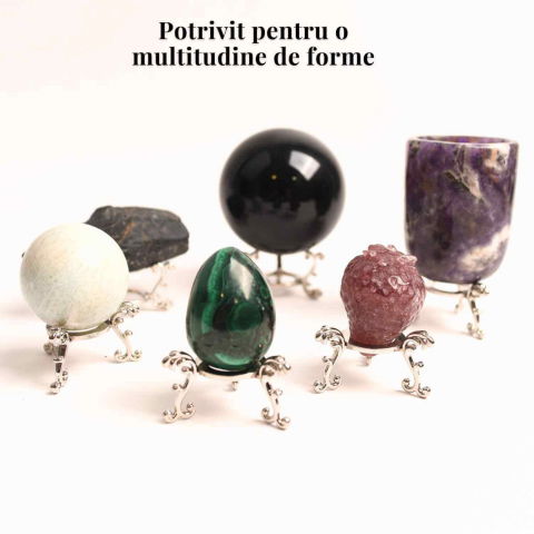 Suport Metalic pentru Sfere, Oua, Pietre – Design Dublu Elegant [2]
