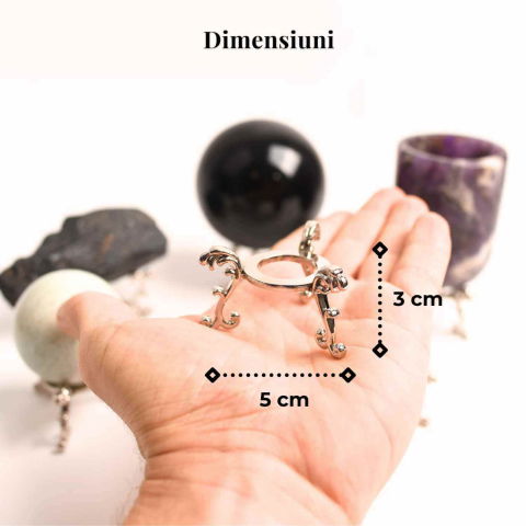 Suport Metalic pentru Sfere, Oua, Pietre – Design Dublu Elegant [3]