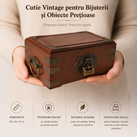 Cutie Vintage Dreptunghiulara pentru Bijuterii si Obiecte de Valoare – Eleganta si Protectie [1]
